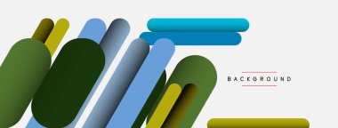 Yuvarlak şekiller ve çizgiler üst üste biniyor. Duvar kağıdı afişi veya iniş sayfası için vektör illüstrasyonu