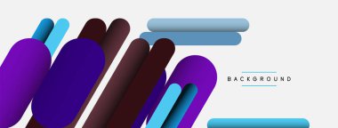 Yuvarlak şekiller ve çizgiler üst üste biniyor. Duvar kağıdı afişi veya iniş sayfası için vektör illüstrasyonu