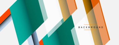 Vektör arkaplanı. Gölge efektli soyut örtüşen renk çizgileri tasarımı. Duvar kağıdı afişi için resim arkaplanı veya iniş sayfası