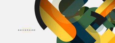 Geometrik şekiller bileşim soyut arkaplan. Çember çizgileri ve dikdörtgenler. Duvar kağıdı afişi veya iniş sayfası için vektör illüstrasyonu