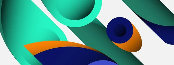 Fondo abstracto. Círculos geométricos mínimos y formas de estilo redondo con profundos efectos de sombra. Plantilla de negocio de tecnología de moda para banner de papel pintado o fondo — Archivo Imágenes Vectoriales