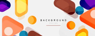 Soyut yuvarlak geometrik şekiller ve daireler. Duvar kağıdı, afiş, arkaplan veya iniş için moda tekno iş şablonu