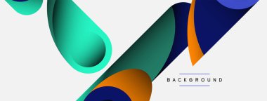 Soyut arkaplan. Minimum geometrik daireler ve koyu gölgeli yuvarlak şekiller. Duvar kağıdı afişi veya arkaplan için moda teknoloji iş şablonu