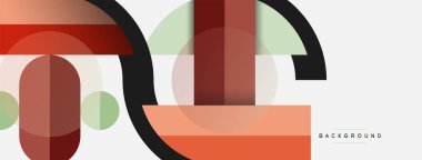 Yuvarlak geometrik şekiller çizgiler ve daireler. Duvar kağıdı afişi ya da iniş sayfası için vektör şablonu