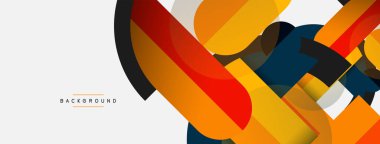 Geometrik şekiller bileşim soyut arkaplan. Çember çizgileri ve dikdörtgenler. Duvar kağıdı afişi veya iniş sayfası için vektör illüstrasyonu