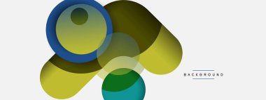 Vektör yuvarlak şekilli daireler minimum geometrik arkaplan. Duvar kağıdı afişi veya iniş sayfası için vektör illüstrasyonu