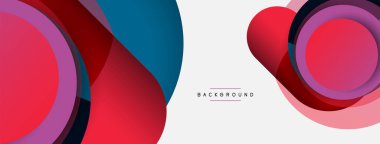 Vektör yuvarlak şekilli daireler minimum geometrik arkaplan. Duvar kağıdı afişi veya iniş sayfası için vektör illüstrasyonu