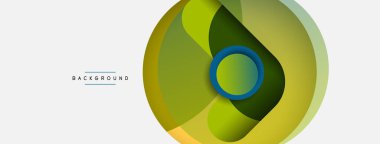 Çember ve yuvarlak şekiller soyut arkaplan. Duvar kağıdı afişi veya iniş sayfası için vektör illüstrasyonu