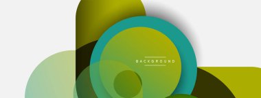 Vektör yuvarlak şekilli daireler minimum geometrik arkaplan. Duvar kağıdı afişi veya iniş sayfası için vektör illüstrasyonu