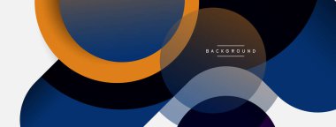 Yaratıcı geometrik duvar kağıdı. Asgari soyut arkaplan. Duvar kağıdı arkaplanı veya iniş sayfası için daire bileşimi vektör çizimi