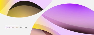 Yaratıcı geometrik duvar kağıdı. Asgari soyut arkaplan. Duvar kağıdı arkaplanı veya iniş sayfası için daire ve dalga kompozisyon vektör çizimi