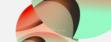 Yaratıcı geometrik duvar kağıdı. Asgari soyut arkaplan. Duvar kağıdı arkaplanı veya iniş sayfası için daire ve dalga kompozisyon vektör çizimi