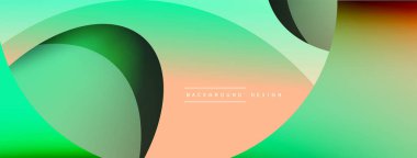 Yaratıcı geometrik duvar kağıdı. Asgari soyut arkaplan. Duvar kağıdı arkaplanı veya iniş sayfası için daire ve dalga kompozisyon vektör çizimi