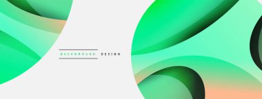 Yaratıcı geometrik duvar kağıdı. Asgari soyut arkaplan. Duvar kağıdı arkaplanı veya iniş sayfası için daire ve dalga kompozisyon vektör çizimi