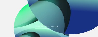 Yaratıcı geometrik duvar kağıdı. Asgari soyut arkaplan. Duvar kağıdı arkaplanı veya iniş sayfası için daire ve dalga kompozisyon vektör çizimi