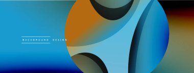 Yaratıcı geometrik duvar kağıdı. Asgari soyut arkaplan. Duvar kağıdı arkaplanı veya iniş sayfası için daire ve dalga kompozisyon vektör çizimi