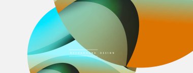 Yaratıcı geometrik duvar kağıdı. Asgari soyut arkaplan. Duvar kağıdı arkaplanı veya iniş sayfası için daire ve dalga kompozisyon vektör çizimi