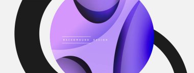 Yaratıcı geometrik duvar kağıdı. Asgari soyut arkaplan. Duvar kağıdı arkaplanı veya iniş sayfası için daire ve dalga kompozisyon vektör çizimi