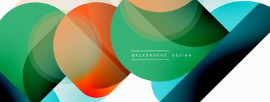 Yuvarlak üçgen çizgileri ve daireleri şekillendirir. Duvar kağıdı afişi arkaplanı veya iniş sayfası için Geometrik vektör çizimi