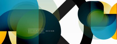 Yaratıcı geometrik duvar kağıdı. Asgari çember üçgen ve kare çizgi soyut arkaplan. Duvar kağıdı afişi veya iniş sayfası için vektör illüstrasyonu