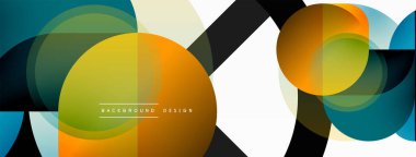 Yaratıcı geometrik duvar kağıdı. Asgari çember üçgen ve kare çizgi soyut arkaplan. Duvar kağıdı afişi veya iniş sayfası için vektör illüstrasyonu