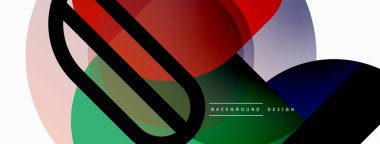 Yuvarlak üçgen çizgileri ve daireleri şekillendirir. Duvar kağıdı afişi arkaplanı veya iniş sayfası için Geometrik vektör çizimi