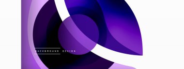 Renkli geometrik şekilli soyut arkaplan. Yuvarlak şekilli, daire ve çizgilerle çok güzel bir arka plan. Geometrik tasarım. Vektör illüstrasyonu