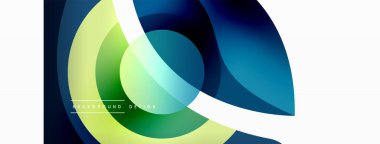 Renkli geometrik şekilli soyut arkaplan. Yuvarlak şekilli, daire ve çizgilerle çok güzel bir arka plan. Geometrik tasarım. Vektör illüstrasyonu