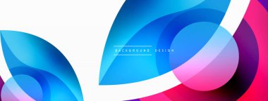 Renkli geometrik şekilli soyut arkaplan. Yuvarlak şekilli, daire ve çizgilerle çok güzel bir arka plan. Geometrik tasarım. Vektör illüstrasyonu