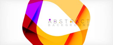 Asgari soyut arkaplan - beyaz üzerine gölge çizgileri ile örtüşen renk şekilleri. Duvar Kağıdı, Sancak, Arkaplan, İniş Sayfası için Vektör İllüstrasyonu