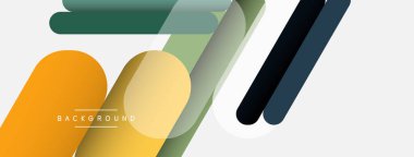 Yuvarlak şekiller ve çizgiler üst üste biniyor. Duvar kağıdı afişi veya iniş sayfası için vektör illüstrasyonu