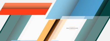 Vektör arkaplanı. Gölge efektli soyut örtüşen renk çizgileri tasarımı. Duvar kağıdı afişi için resim arkaplanı veya iniş sayfası