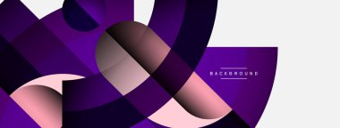 Geometrik soyut arkaplan. Duvar kağıdı arkaplanı veya iniş sayfası için yuvarlak şekiller, daireler, satır bileşimi