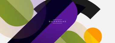 Yuvarlak geometrik şekiller çizgiler ve daireler. Duvar kağıdı afişi ya da iniş sayfası için vektör şablonu