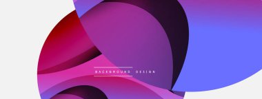 Yaratıcı geometrik duvar kağıdı. Asgari soyut arkaplan. Duvar kağıdı arkaplanı veya iniş sayfası için daire ve dalga kompozisyon vektör çizimi