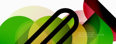 Yuvarlak üçgen çizgileri ve daireleri şekillendirir. Duvar kağıdı afişi arkaplanı veya iniş sayfası için Geometrik vektör çizimi