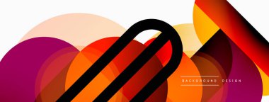 Yuvarlak üçgen çizgileri ve daireleri şekillendirir. Duvar kağıdı afişi arkaplanı veya iniş sayfası için Geometrik vektör çizimi