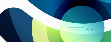 Renkli geometrik şekilli soyut arkaplan. Yuvarlak şekilli, daire ve çizgilerle çok güzel bir arka plan. Geometrik tasarım. Vektör illüstrasyonu