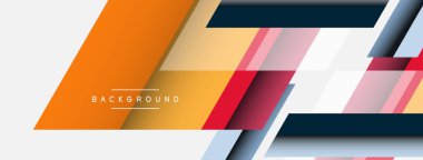 Vektör arkaplanı. Gölge efektli soyut örtüşen renk çizgileri tasarımı. Duvar kağıdı afişi için resim arkaplanı veya iniş sayfası