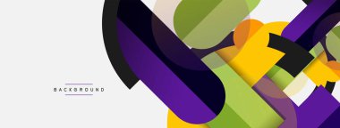 Yuvarlak geometrik şekiller çizgiler ve daireler. Duvar kağıdı afişi ya da iniş sayfası için vektör şablonu