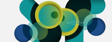 Çember ve yuvarlak şekiller soyut arkaplan. Duvar kağıdı afişi veya iniş sayfası için vektör illüstrasyonu