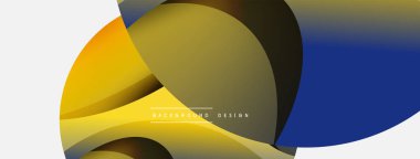 Yaratıcı geometrik duvar kağıdı. Asgari soyut arkaplan. Duvar kağıdı arkaplanı veya iniş sayfası için daire ve dalga kompozisyon vektör çizimi