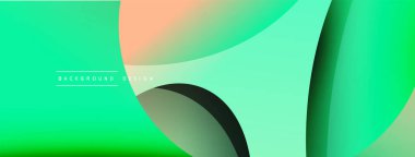 Yaratıcı geometrik duvar kağıdı. Asgari soyut arkaplan. Duvar kağıdı arkaplanı veya iniş sayfası için daire ve dalga kompozisyon vektör çizimi