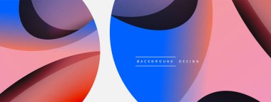 Yaratıcı geometrik duvar kağıdı. Asgari soyut arkaplan. Duvar kağıdı arkaplanı veya iniş sayfası için daire ve dalga kompozisyon vektör çizimi