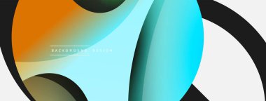 Yaratıcı geometrik duvar kağıdı. Asgari soyut arkaplan. Duvar kağıdı arkaplanı veya iniş sayfası için daire ve dalga kompozisyon vektör çizimi