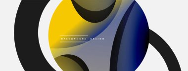 Yaratıcı geometrik duvar kağıdı. Asgari soyut arkaplan. Duvar kağıdı arkaplanı veya iniş sayfası için daire ve dalga kompozisyon vektör çizimi