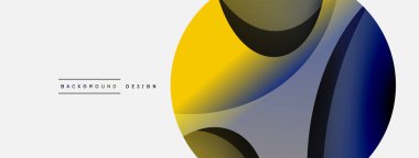 Yaratıcı geometrik duvar kağıdı. Asgari soyut arkaplan. Duvar kağıdı arkaplanı veya iniş sayfası için daire ve dalga kompozisyon vektör çizimi