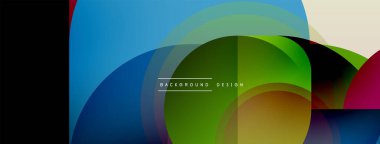 Yuvarlak üçgen çizgileri ve daireleri şekillendirir. Duvar kağıdı afişi arkaplanı veya iniş sayfası için Geometrik vektör çizimi