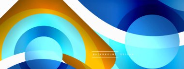 Renkli geometrik şekilli soyut arkaplan. Yuvarlak şekilli, daire ve çizgilerle çok güzel bir arka plan. Geometrik tasarım. Vektör illüstrasyonu