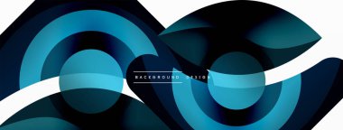 Renkli geometrik şekilli soyut arkaplan. Yuvarlak şekilli, daire ve çizgilerle çok güzel bir arka plan. Geometrik tasarım. Vektör illüstrasyonu